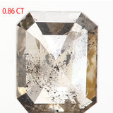 0.86 Ct Natural Loose Diamond, Emerald Diamond, Salt And Pepper Diamond, Black Diamond, Grey Diamond, Antique Diamond, Rustic Diamond, KDL9563