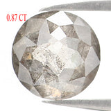 Natural Loose Round Rose Cut Salt And Pepper Diamond Black Grey Color 0.87 CT 5.80 MM Rose Cut Shape Diamond L1197
