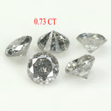 Natural Loose Round Salt And Pepper Diamond Black Grey Color 0.73 CT 3.25 MM Round Brilliant Cut Diamond KDL1392