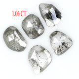 Natural Loose Slice Salt And Pepper Diamond Black Grey Color 1.06 CT 4.40 MM Slice Shape Rose Cut Diamond L1514