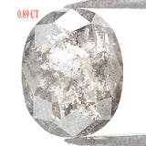 Natural Loose Oval Salt And Pepper Diamond Black Grey Color 0.89 CT 6.90 MM Oval Shape Rose Cut Diamond KDL1445