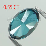 0.55 Ct Natural Loose Diamond Oval Blue Color VS Clarity 6.00 MM KDL8522