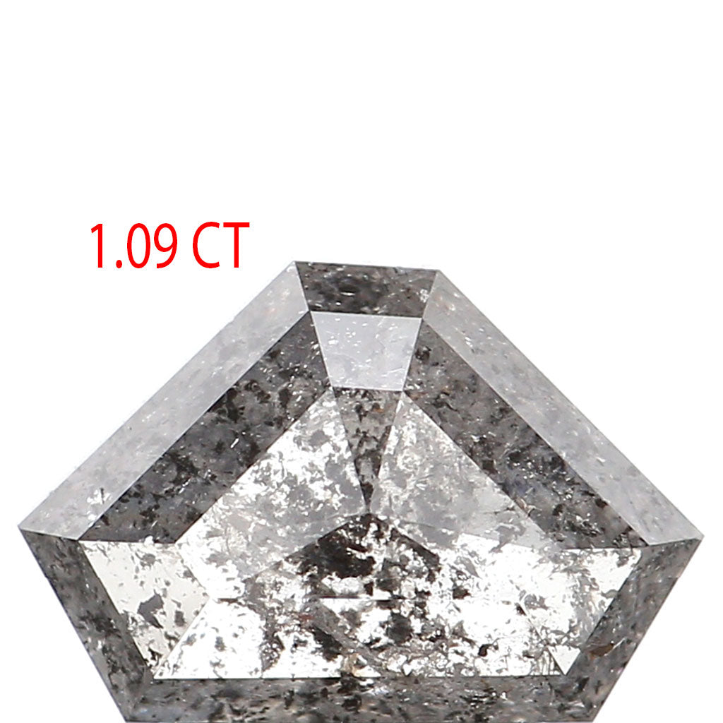 1.09 Ct Natural Loose Shield Shape Diamond Salt And Pepper Shield Cut Diamond 5.45 MM Black Gray Color Shield Shape Rose Cut Diamond QL253