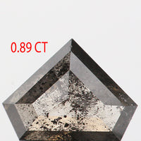 0.89 Ct Natural Loose Diamond, Shield Diamond, Salt And Pepper Diamond, Black Diamond, Grey Diamond, Shield Cut Diamond, Real Diamond KDL9565