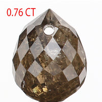 0.76 Ct Natural Loose Diamond, Briolette Diamond, Yellow Brown Diamond, Briolette Cut Bead Diamond, Polished Diamond, Faceted Diamond L9839