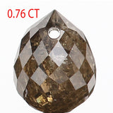 0.76 Ct Natural Loose Diamond, Briolette Diamond, Yellow Brown Diamond, Briolette Cut Bead Diamond, Polished Diamond, Faceted Diamond L9839