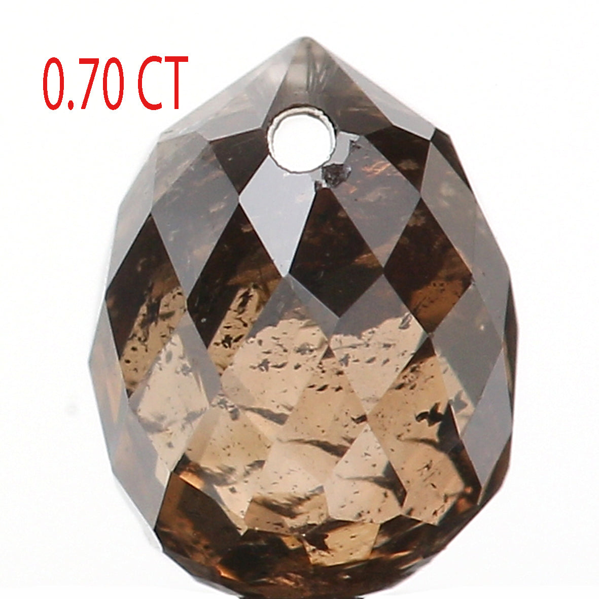 0.70 Ct Natural Loose Briolette Shape Diamond Brown Color Drop Diamond 5.25 MM Natural Loose Brown Color Briolette Rose Cut Diamond LQ9823