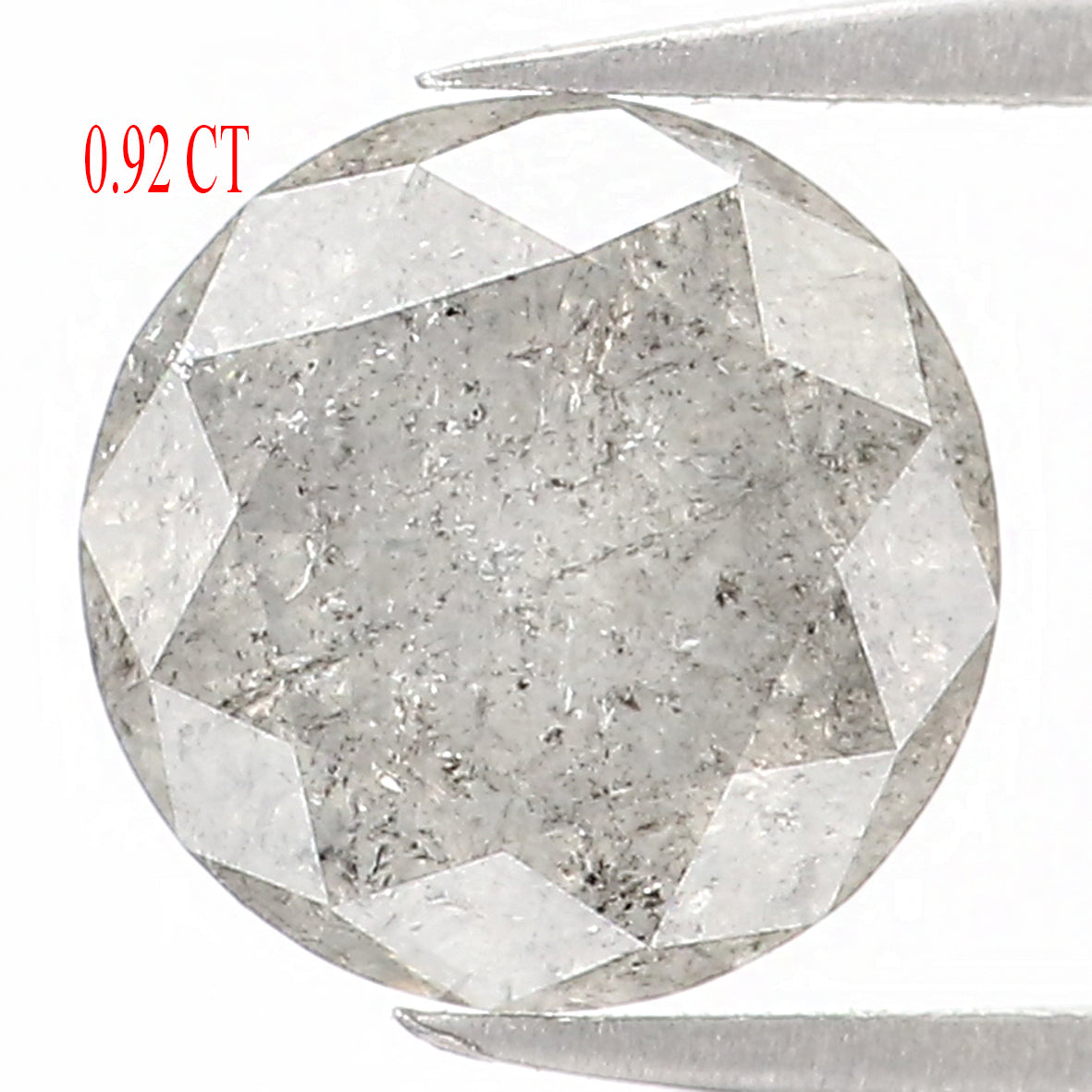 Natural Loose Round Salt And Pepper Diamond Black Grey Color 0.92 CT 6.20 MM Round Brilliant Cut Diamond L1201