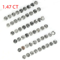 1.47 Ct Natural Loose Diamond, Round Brilliant Cut, Salt Pepper Diamond, Black Diamond, Gray Diamond, Round Cut Diamond, Real Diamond L078