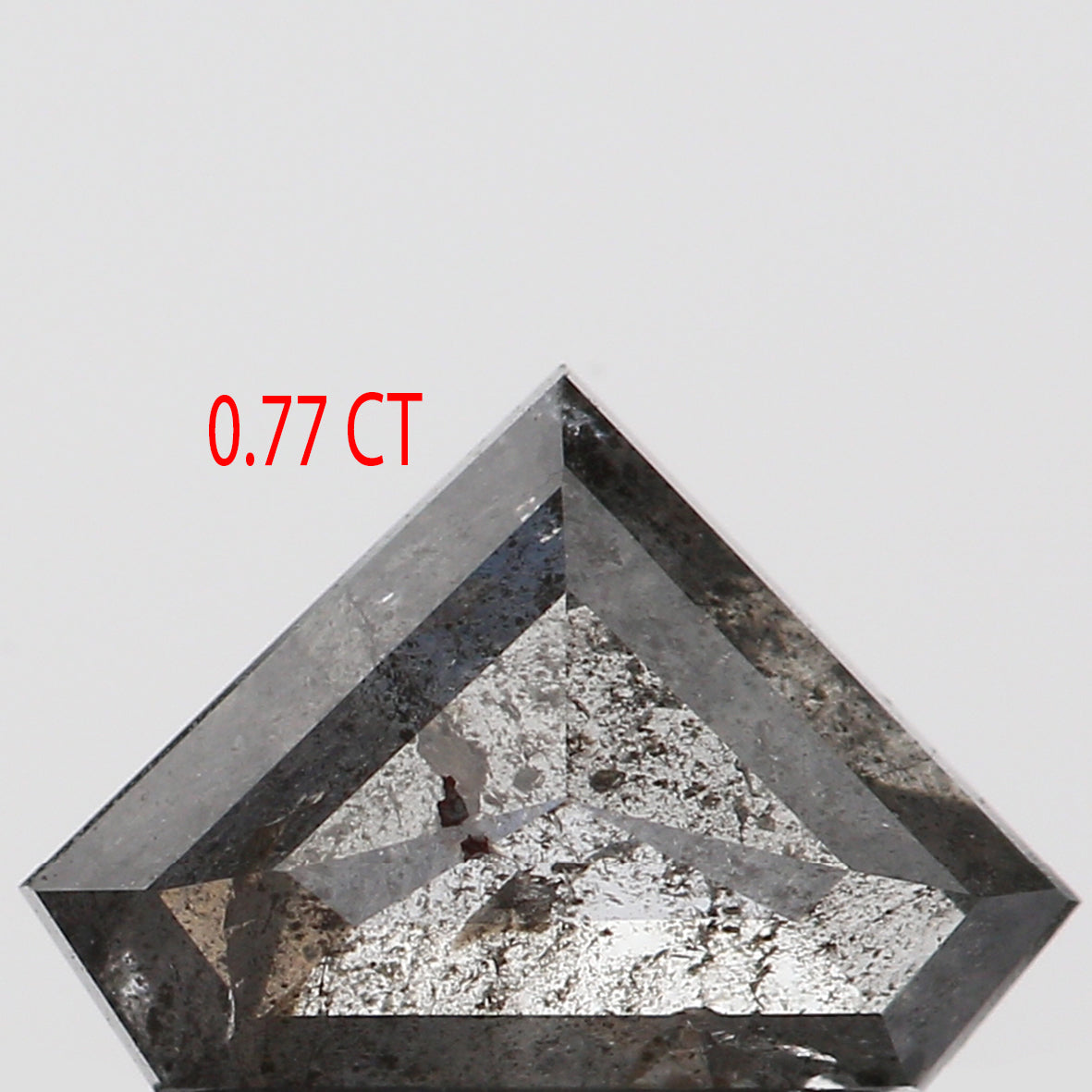 0.77 Ct Natural Loose Shield Shape Diamond Salt And Pepper Shield Cut Diamond 5.25 MM Black Gray Color Shield Shape Rose Cut Diamond QL441