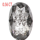 0.56 Ct Natural Loose Diamond, Oval Diamond, Black Diamond, Grey Diamond, Salt and Pepper Diamond, Antique Diamond, Real Diamond KDL074