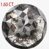 1.60 Ct Natural Loose Diamond, Round Rose Cut Diamond, Black Diamond, Gray Diamond, Salt and Pepper Diamond, Rose Cut Diamond, L519