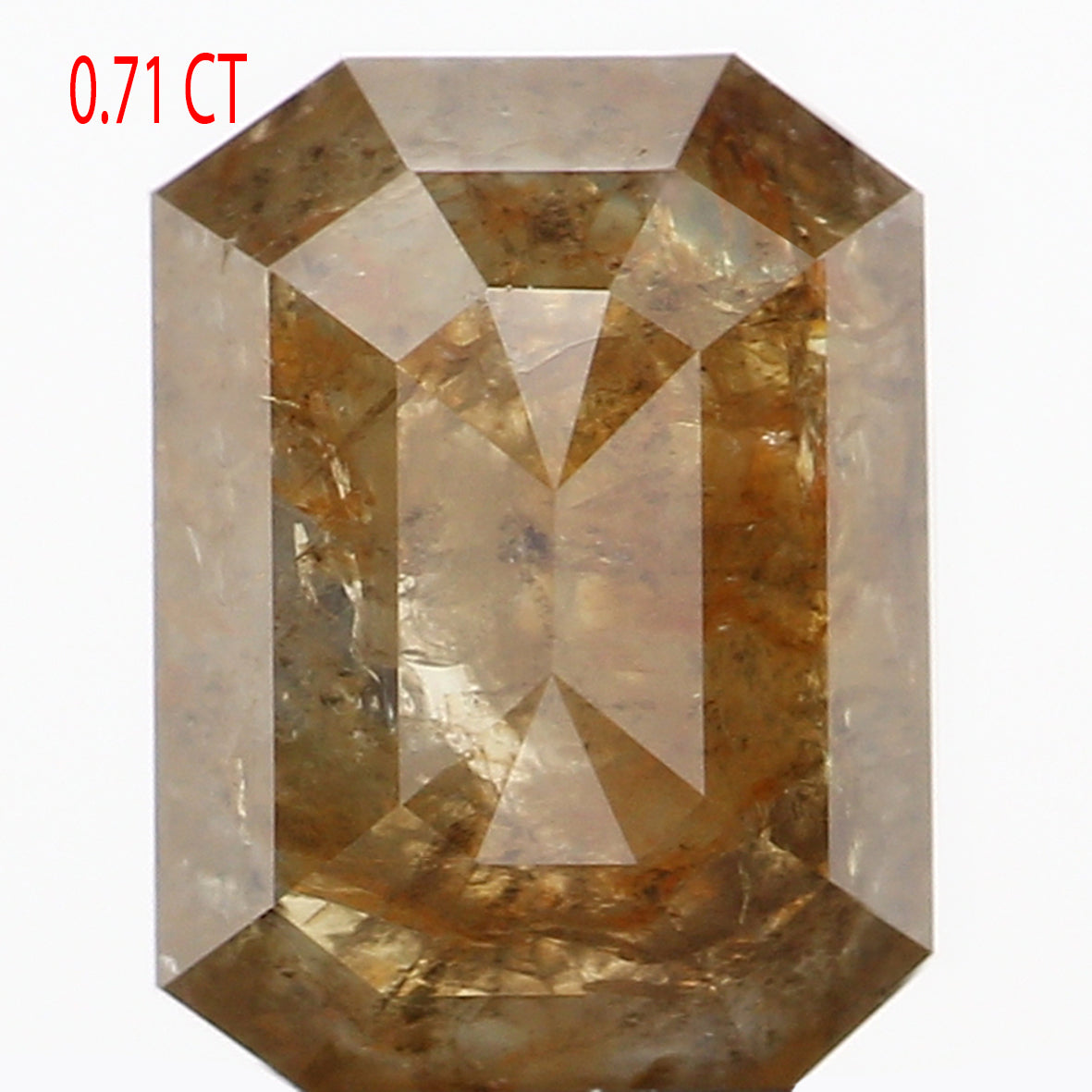 0.71 Ct Natural Loose Emerald Cut Diamond Green Brown Color Emerald Shape Diamond 6.35 MM Natural Loose Diamond Emerald Shape Diamond QL496