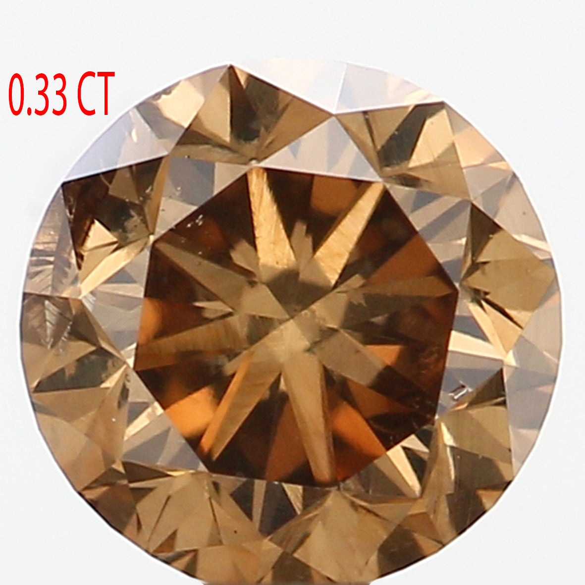 0.33 Ct Natural Loose Diamond, Orange Diamond, Round Diamond, Round Brilliant Cut Diamond, Sparkling Diamond, Rustic Diamond L485