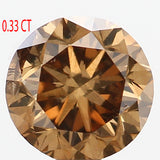 0.33 Ct Natural Loose Diamond, Orange Diamond, Round Diamond, Round Brilliant Cut Diamond, Sparkling Diamond, Rustic Diamond L485