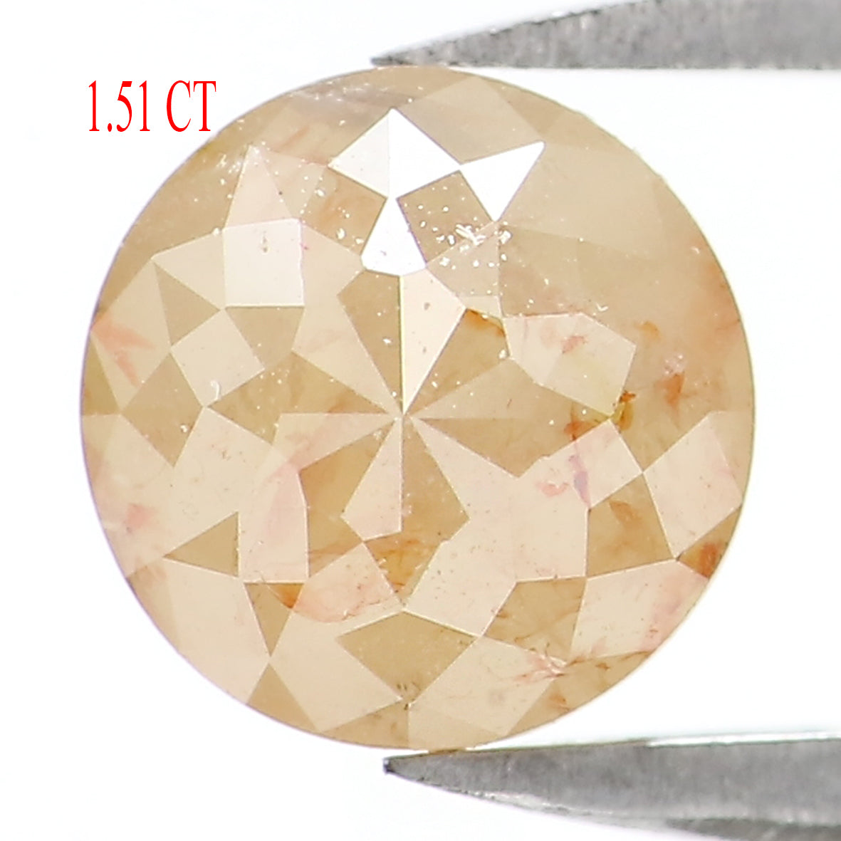 Natural Loose Rose Cut Yellow Color Diamond 1.51 CT 6.40 MM Round Rose Cut Shape Diamond KR2436