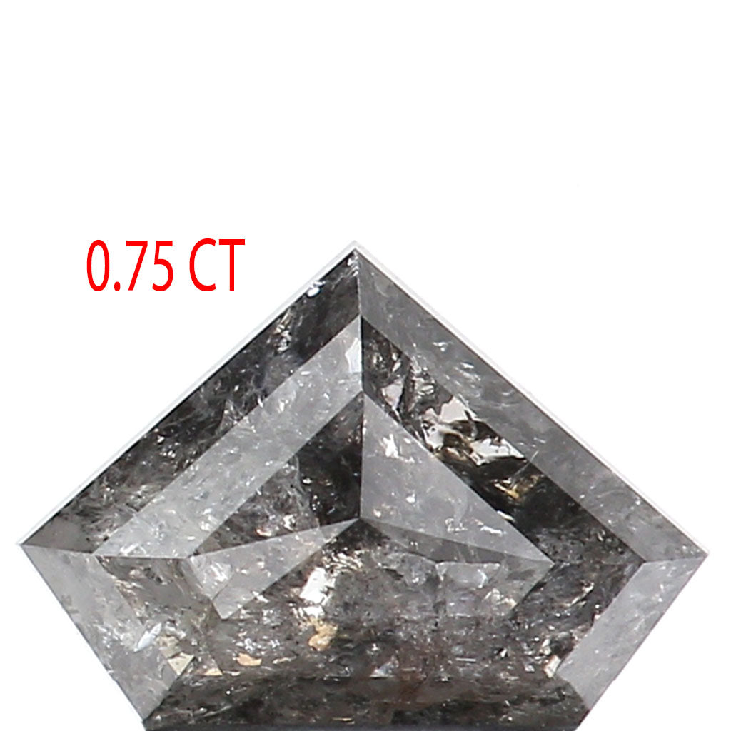 0.75 Ct Natural Loose Shield Shape Diamond Salt And Pepper Shield Cut Diamond 5.30 MM Black Gray Color Shield Shape Rose Cut Diamond QL9852