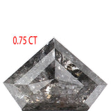 0.75 Ct Natural Loose Diamond, Salt And Pepper Diamond, Shield Cut Diamond, Black Gray Color Diamond, Rose Cut Real Rustic Diamond KDL9852