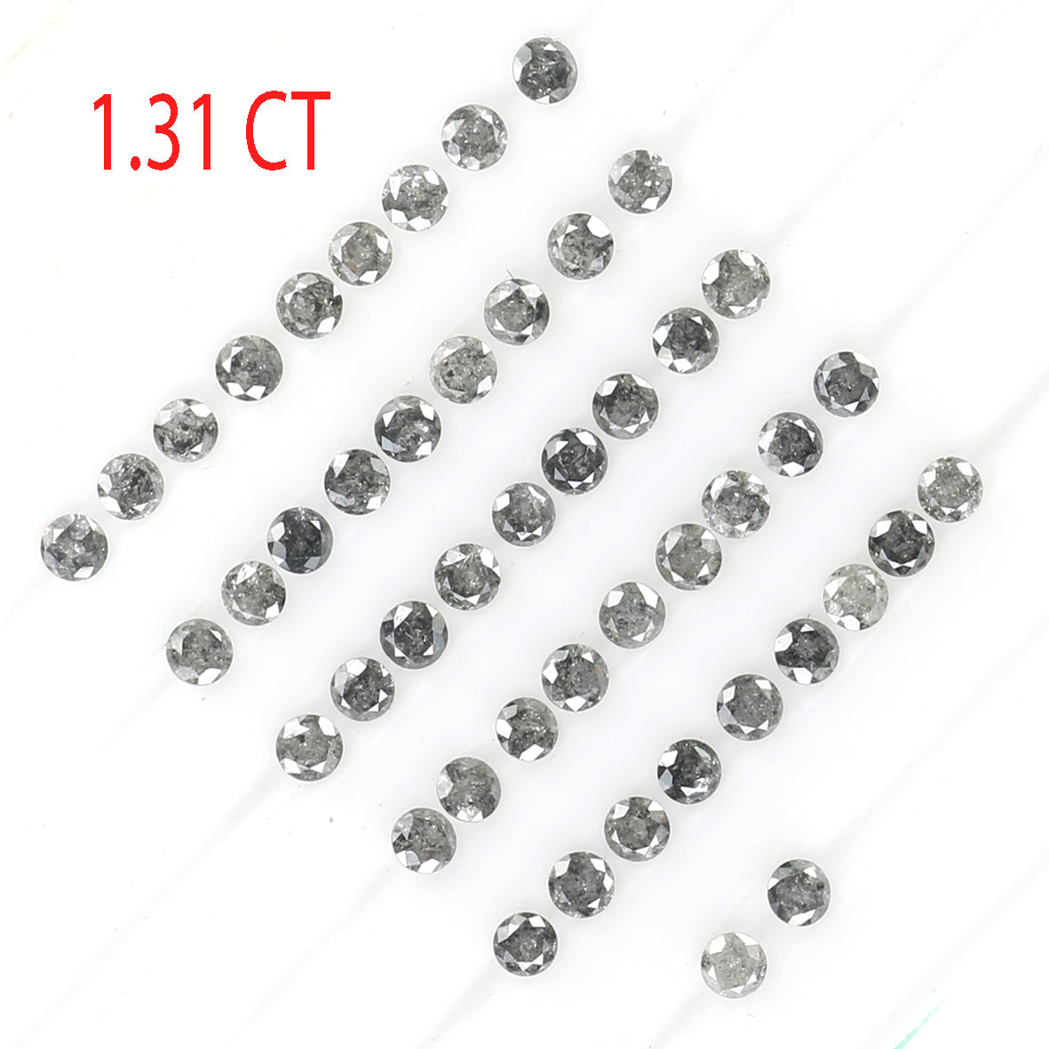 1.31 CT Natural Loose Round Shape Diamond Salt And Pepper Round Cut Diamond 1.60 MM Natural Loose Diamond Round Brilliant Cut Diamond LQ088