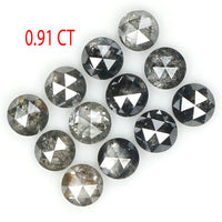 0.91 Ct Natural Loose Diamond, Round Rose Cut Diamond, Black Diamond, Gray Diamond, Salt and Pepper Diamond, Rose Cut Diamond L7993