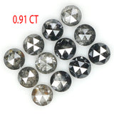 0.91 Ct Natural Loose Diamond, Round Rose Cut Diamond, Black Diamond, Gray Diamond, Salt and Pepper Diamond, Rose Cut Diamond L7993