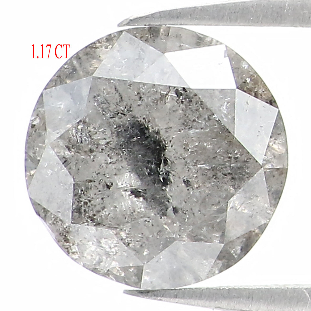 Natural Loose Round Salt And Pepper Diamond Black Grey Color 1.17 CT 6.40 MM Round Brilliant Cut Diamond L1209