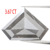 Natural Loose Shield Salt And Pepper Diamond Grey Color 3.67 CT 8.90 MM Shield Shape Rose Cut Diamond KDL982