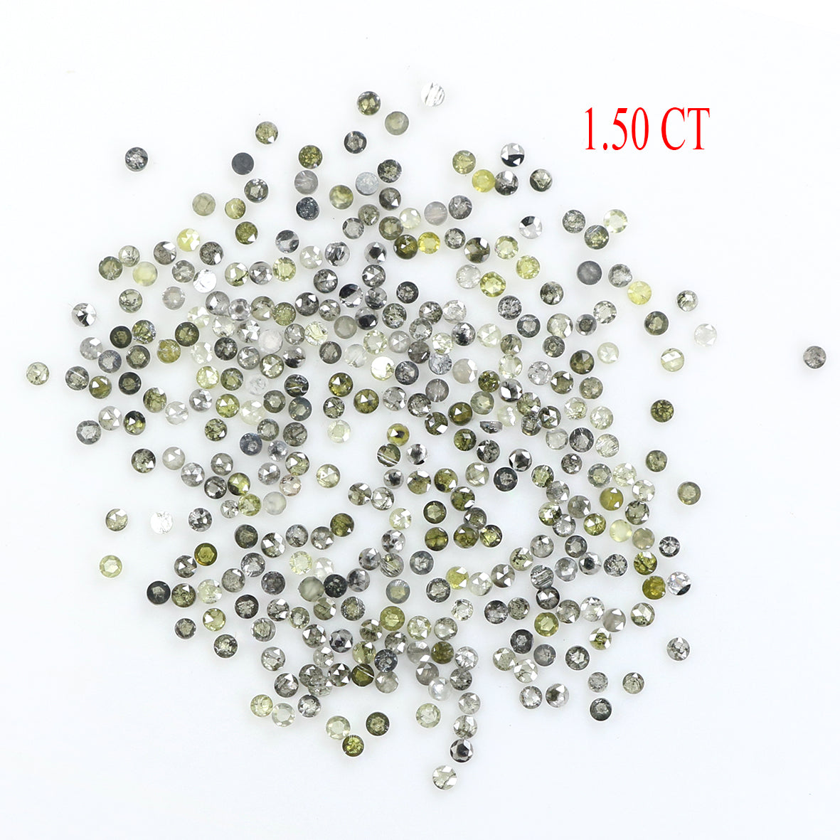 1.50 Ct Natural Loose Round Rose Cut Diamond Salt And Pepper Round Shape Diamond 1.00 MM Natural Black Grey Round Rose Cut Diamond LQ1809