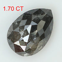 1.70 Ct Natural Loose Diamond Pear Black Grey Color I3 Clarity 9.00 MM KDL8120