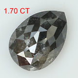 1.70 Ct Natural Loose Diamond Pear Black Grey Color I3 Clarity 9.00 MM KDL8120