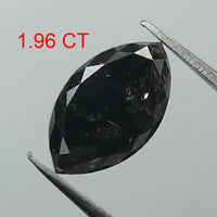 1.96 Ct Natural Loose Diamond Marquise Black Color I3 Clarity 10.00 MM KR1981