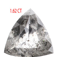 1.62 Ct Natural Loose Diamond, Triangle Diamond, Grey Diamond, Black Diamond, Salt Pepper Diamond, Geometric Diamond, Rose Cut Diamond KDL128