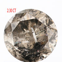 2.30 CT Natural Loose Diamond Round Brown Salt And Pepper Color 8.05 MM KDL9054