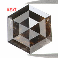 Natural Loose Hexagon Salt And Pepper Diamond Black Grey Color 0.83 CT 6.70 MM Hexagon Shape Rose Cut Diamond KR2396