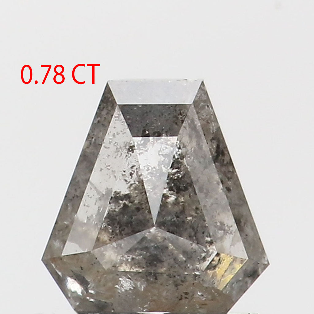 0.78 CT Natural Loose Coffin Shape Diamond Salt And Pepper Coffin Cut Diamond 5.70 MM Black Grey Color Coffin Shape Rose Cut Diamond QL8907