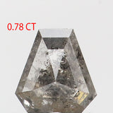 Natural Loose Diamond Coffin Black Grey Salt And Pepper Color I3 Clarity 5.70 MM 0.78 Ct KDL8907