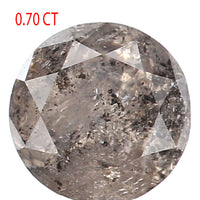 0.70 Ct Natural Loose Diamond, Round Brilliant Cut, Salt Pepper Diamond, Black Diamond, Gray Diamond, Rustic Diamond, Round Diamond L065