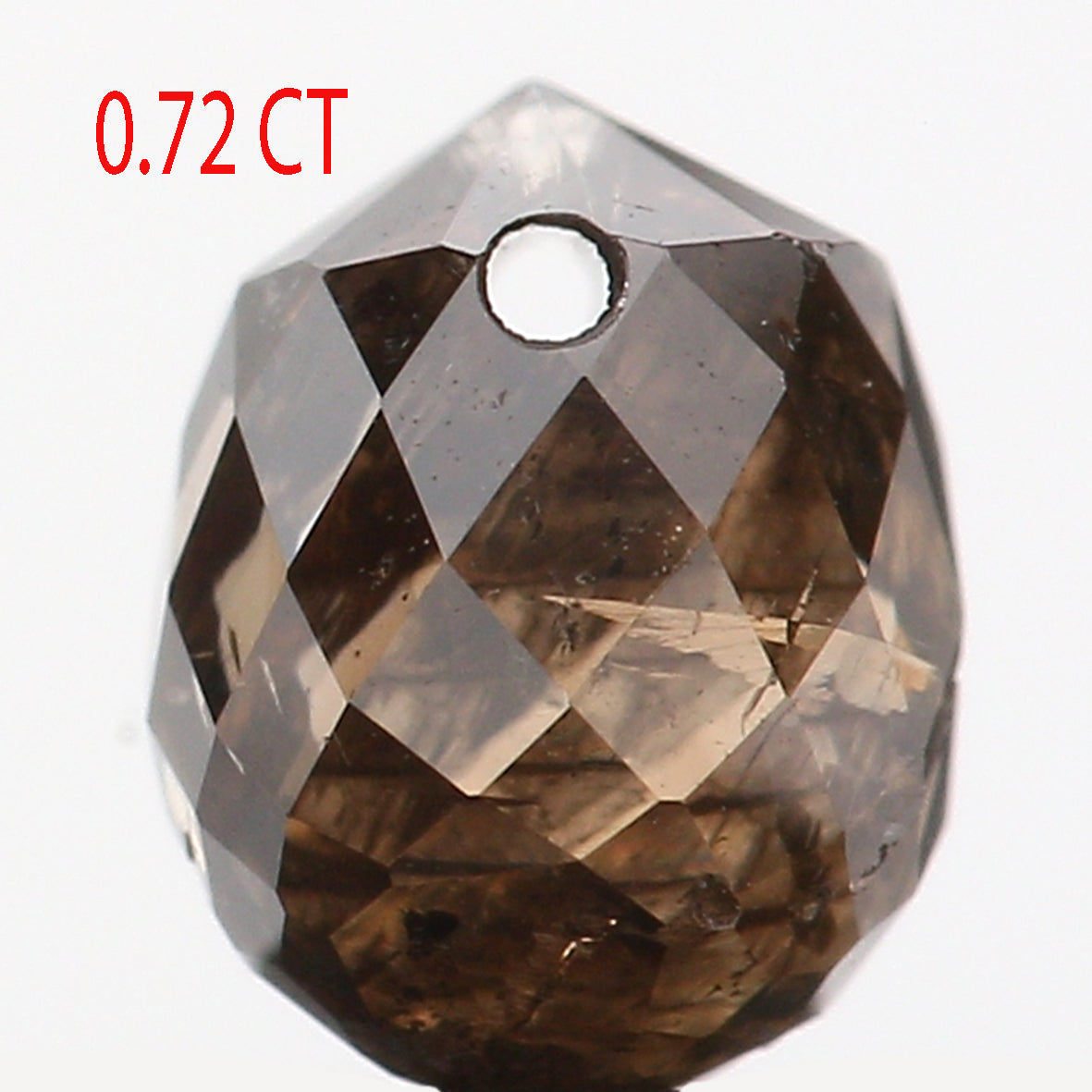 0.72 Ct Natural Loose Briolette Shape Diamond Brown Color Drop Diamond 5.10 MM Natural Loose Brown Color Briolette Rose Cut Diamond LQ9826