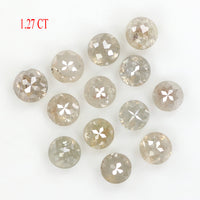 Natural Loose Round Rose Cut Grey Color Diamond 1.27 CT 2.50 MM Round Rose Cut Diamond L1645