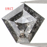 Natural Loose Pentagon Salt And Pepper Diamond Black Grey Color 0.98 CT 7.00 MM Pentagon Rose Cut Diamond KDL1222