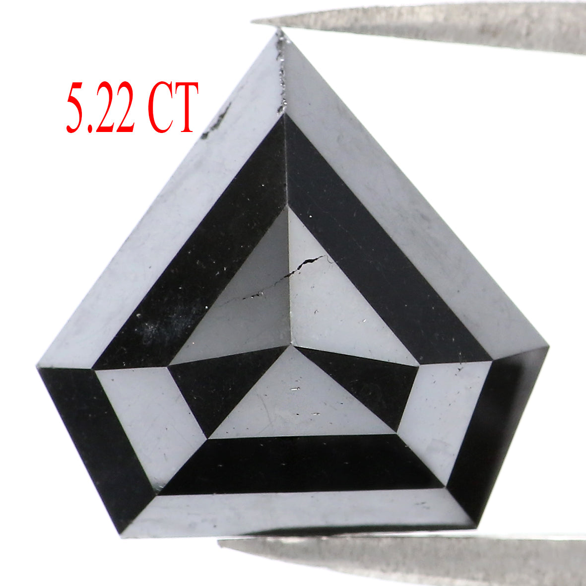 IGI Certified Natural Loose Pentagon Black Color Diamond 5.22 CT 12.25 MM Pentagon Step Cut Diamond KDL1898