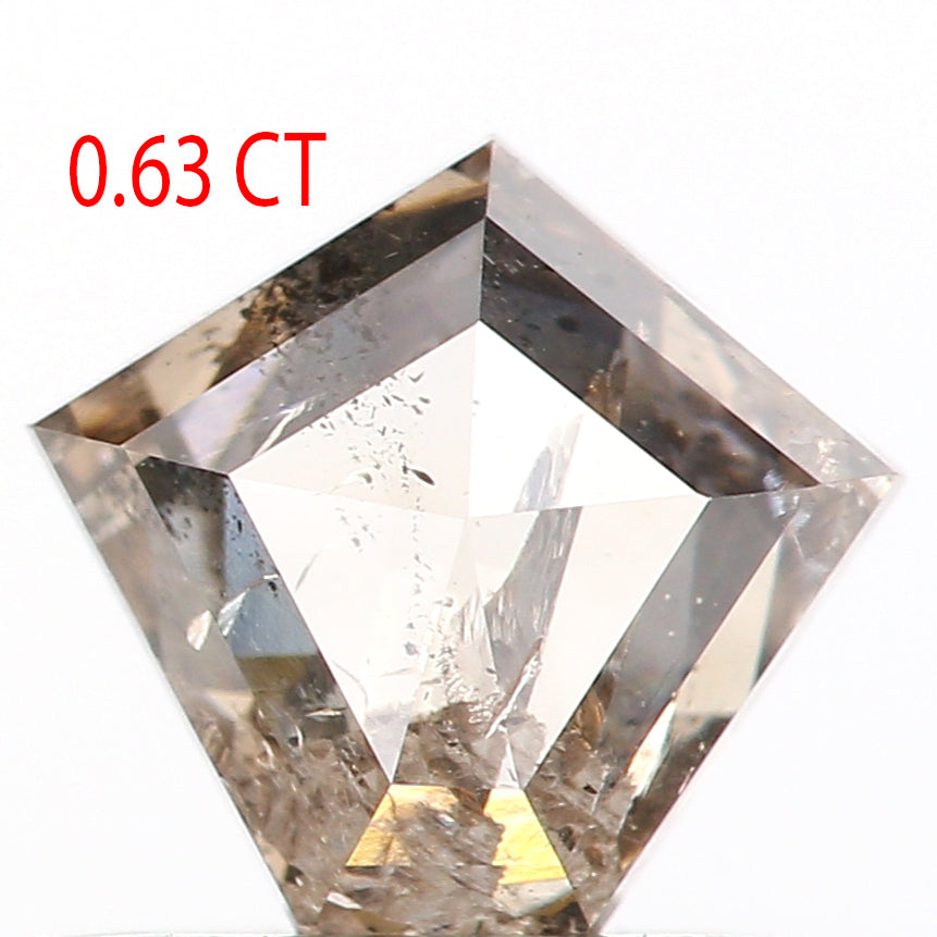 0.63 Ct Natural Loose Pentagon Shape Diamond Brown Color Pentagon Cut Diamond 5.70 MM Natural Brown Diamond Pentagon Rose Cut Diamond LQ044