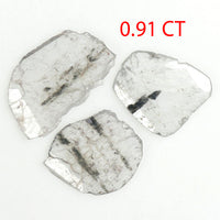 0.91 Ct Natural Loose Diamond, Slice Diamond, Salt And Pepper Diamond, Black Gray Diamond, Polki Diamond, Irregular Diamond L9836