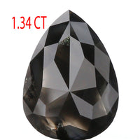 IGI CERTIFIED 1.34 Ct Natural Loose Diamond Pear Brilliant Natural Fancy Black Color 7.75 MM KDL9380