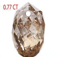 0.77 Ct Natural Loose Diamond, Briolette Diamond, Brown Diamond, Briolette Cut Bead Diamond, Polished Diamond, Faceted Diamond L9841