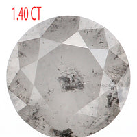 1.40 Ct Natural Loose Diamond, Grey Diamond, Round Diamond, Round Brilliant Cut Diamond, Sparkling Diamond, Rustic Diamond L240