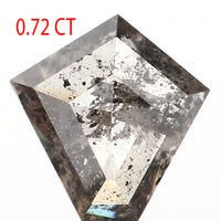 0.72 CT Natural Loose Diamond, Pentagon Cut Diamond, Salt And Pepper Diamond, Black Gray Pentagon Diamond, Rose Cut Diamond KDL9518