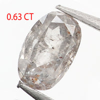 0.63 Ct Natural Loose Diamond Oval  Grey Salt And Pepper Color I3 Clarity 6.25 MM KDL8937