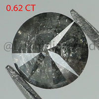 0.62 Ct Natural Loose Diamond Round Black Grey Salt And Pepper Color I3 Clarity 4.80 MM KDL8460