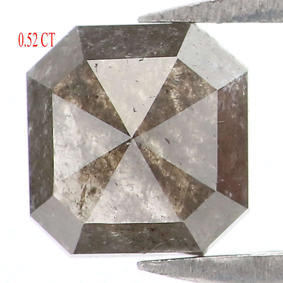 0.52 CT Natural Loose Radiant Shape Diamond Salt And Pepper Radiant Cut Diamond 4.80 MM Natural Black Grey Radiant Rose Cut Diamond KQ1900